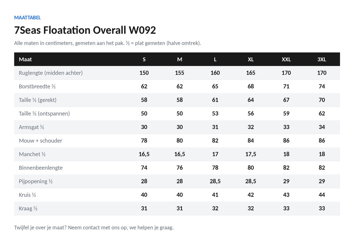 7Seas Floatation Overall W092 | Drijfpak zeevissen