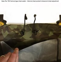 Vass E785 series Camo chest wader maat 45 heavy duty waadpak