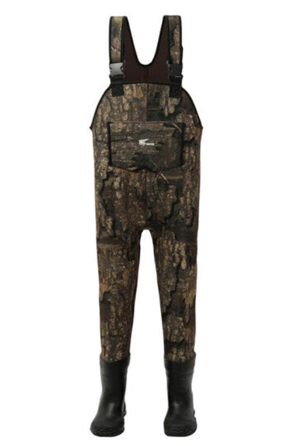 kinder waadpak neopreen timber camo print