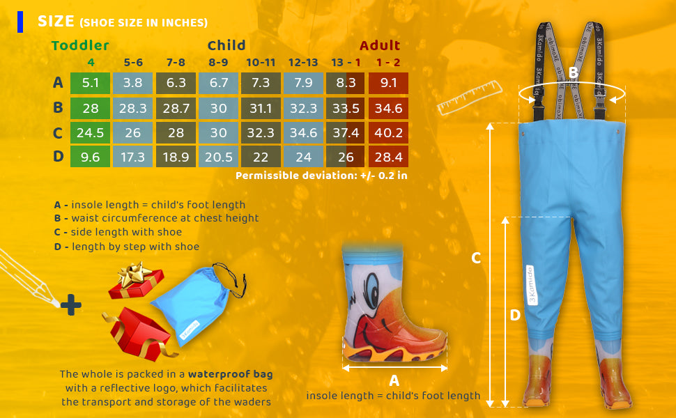 Kinder Waadpak - 3Kamido Blue Duck - Maat 20 tot 35