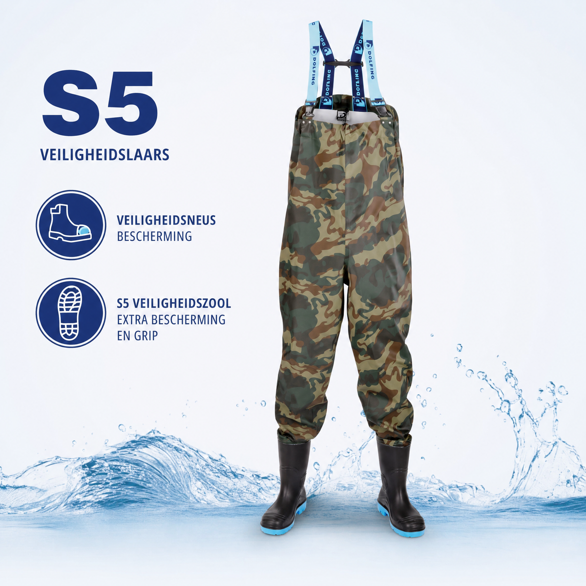 Dolfing Waadbroek Camouflage S5 | Camo, stalen neus 40 t/m 51  S t/m XXL
