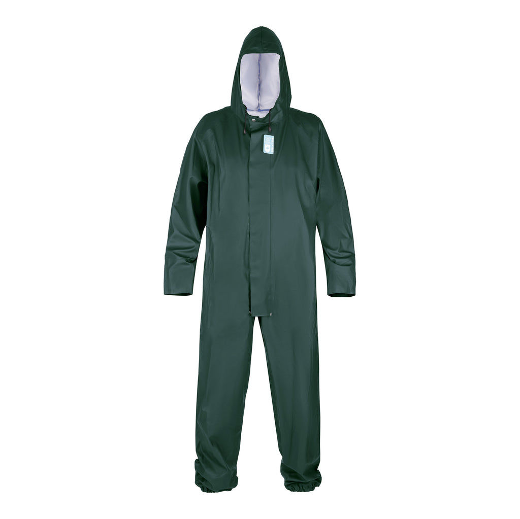 Dolfing Coverall Ugie 431.09 | PVC overall met capuchon dennen groen, kobalt blauw S t/m 3XL